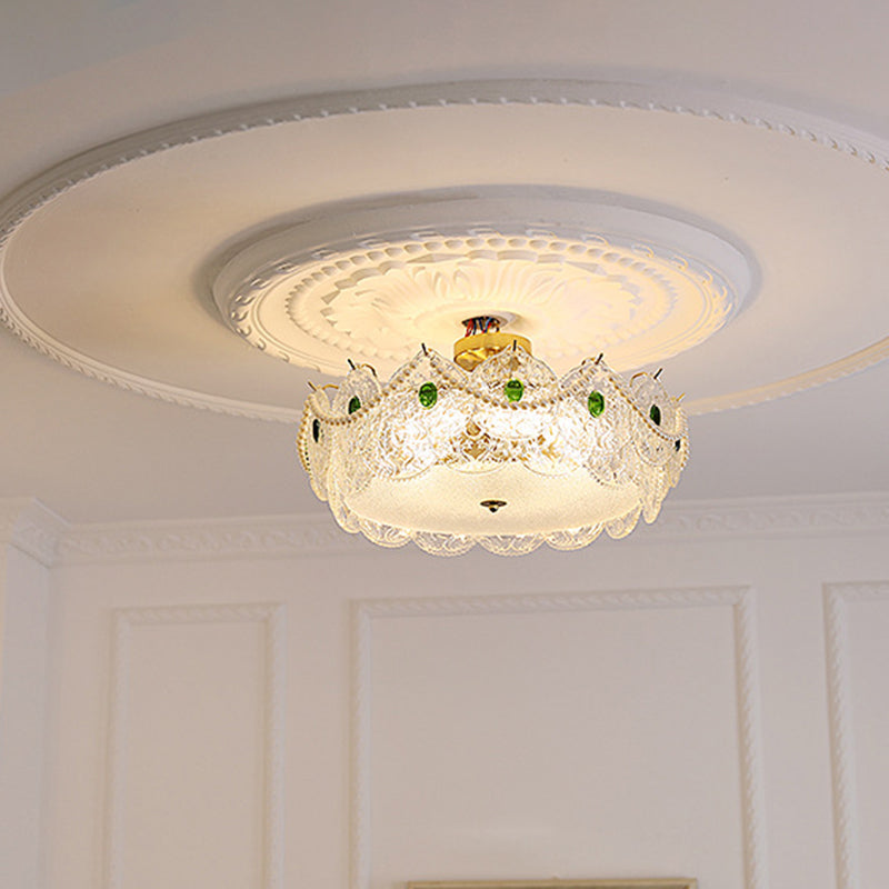 5-Lights Modern Style Flush Mount Glass Ceiling Light for Living Room