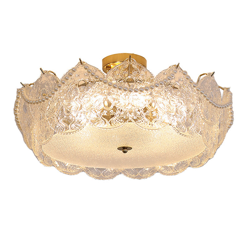 5-Lights Modern Style Flush Mount Glass Ceiling Light for Living Room