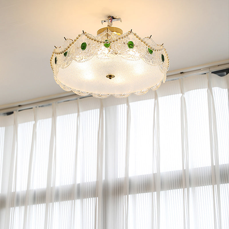 5-Lights Modern Style Flush Mount Glass Ceiling Light for Living Room