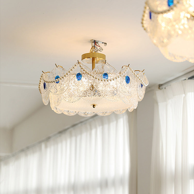 5-Lights Modern Style Flush Mount Glass Ceiling Light for Living Room