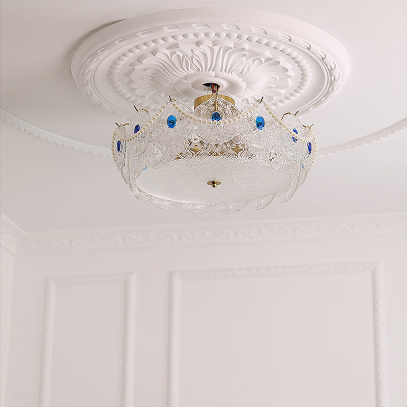 5-Lights Modern Style Flush Mount Glass Ceiling Light for Living Room