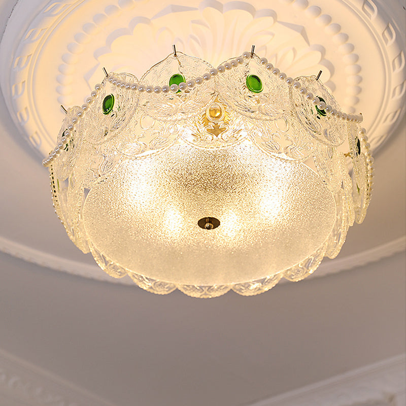 5-Lights Modern Style Flush Mount Glass Ceiling Light for Living Room