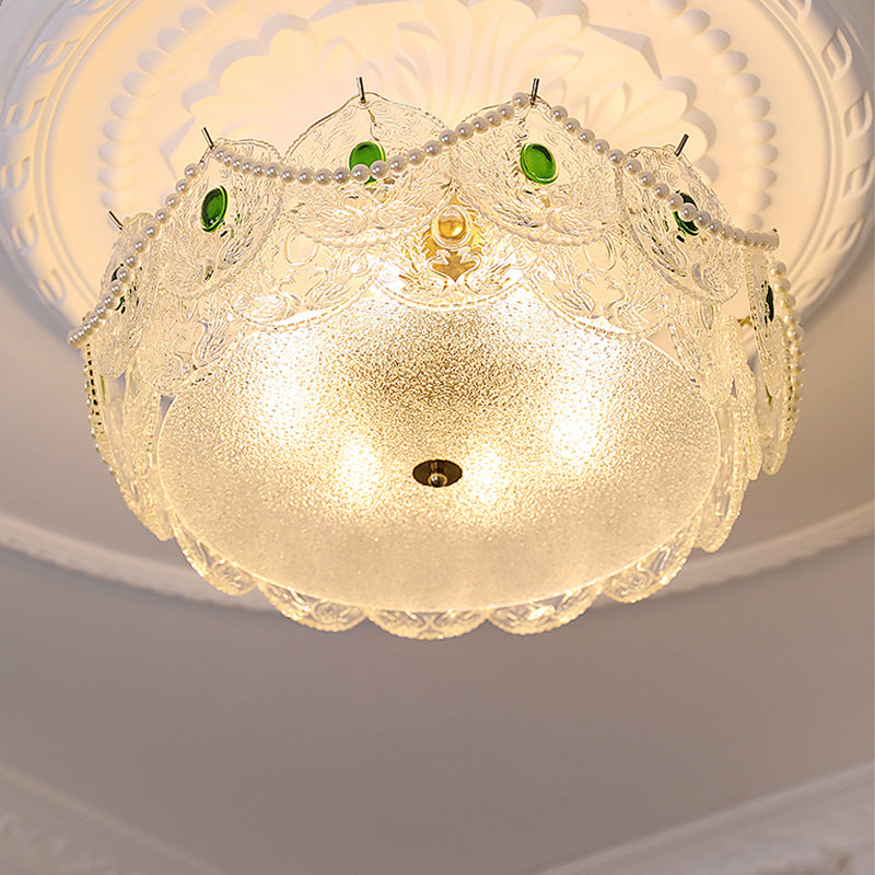5-Lights Modern Style Flush Mount Glass Ceiling Light for Living Room