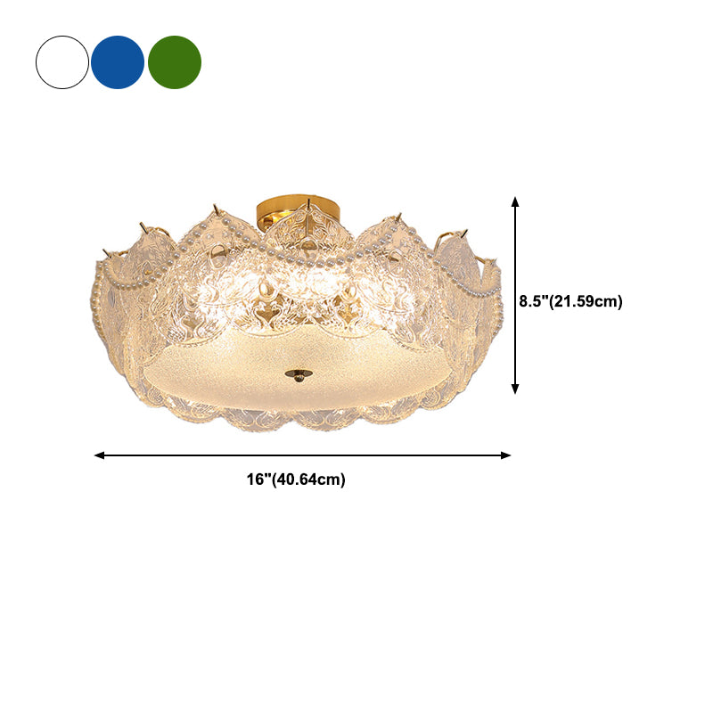 5-Lights Modern Style Flush Mount Glass Ceiling Light for Living Room