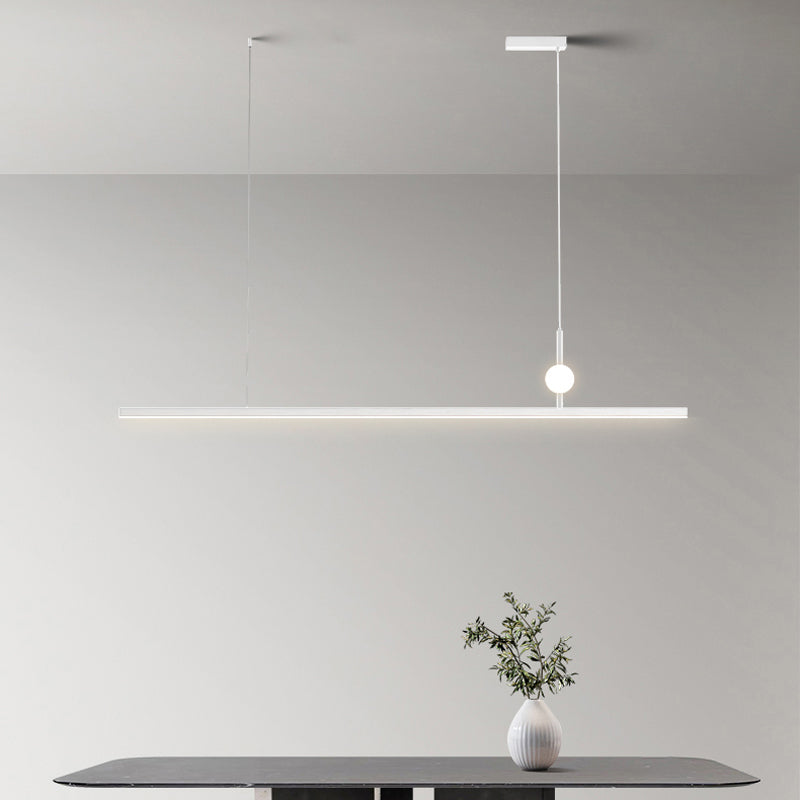 White LED Island Light Modern Island Hanging Light with Acrylic Shade for Living Room