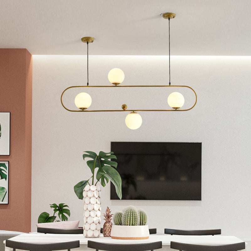 Glass Ball Shape Chandelier Light Modern Style Multi Lights Chandelier Light Fixture