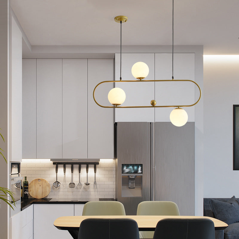 Glass Ball Shape Chandelier Light Modern Style Multi Lights Chandelier Light Fixture