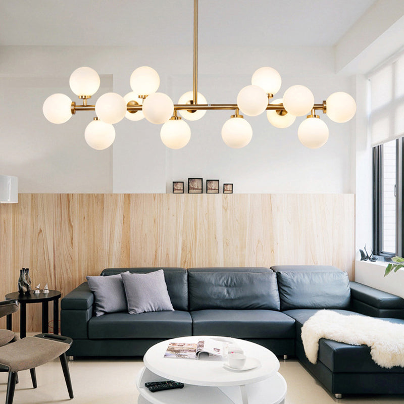 Ball Shape Glass Chandelier Light Modern Style 16 Lights Chandelier Light Fixture
