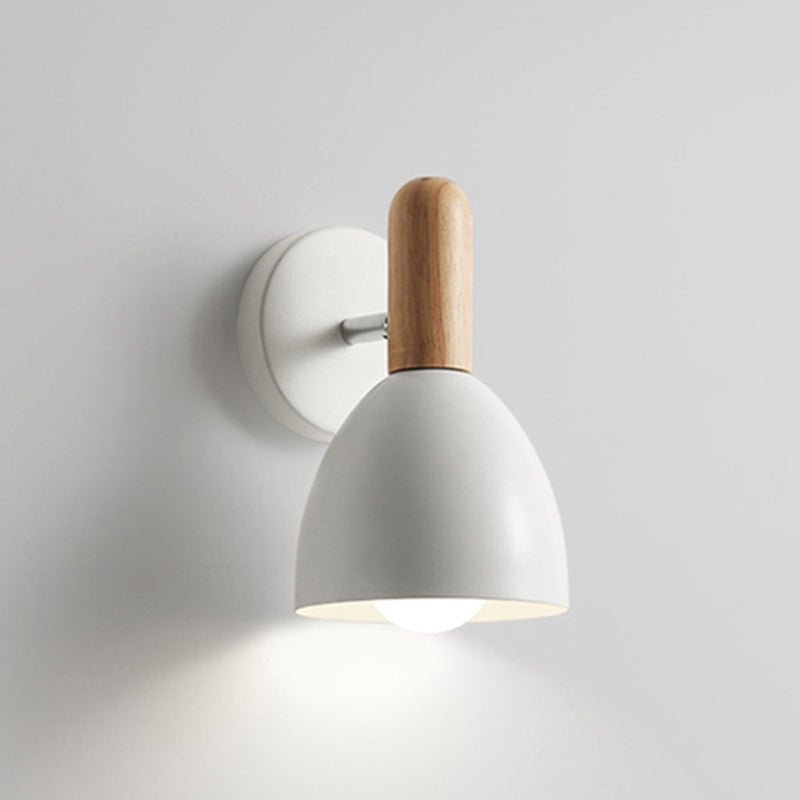 Nordic Style Iron Wall Mount Light Bell Shape Colorful Wall Lamp for Living Room