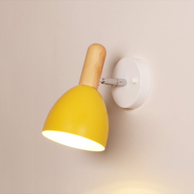 Nordic Style Iron Wall Mount Light Bell Shape Colorful Wall Lamp for Living Room