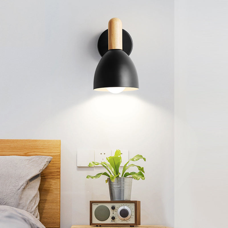 Nordic Style Iron Wall Mount Light Bell Shape Colorful Wall Lamp for Living Room