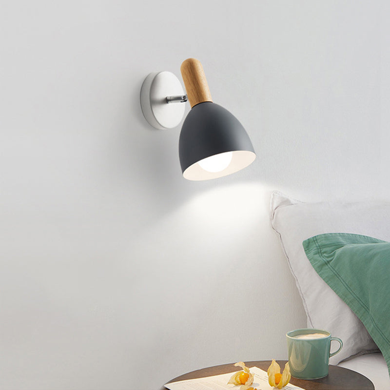 Nordic Style Iron Wall Mount Light Bell Shape Colorful Wall Lamp for Living Room