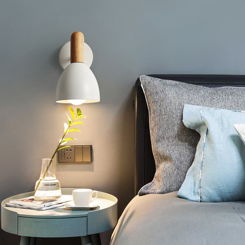 Nordic Style Iron Wall Mount Light Bell Shape Colorful Wall Lamp for Living Room