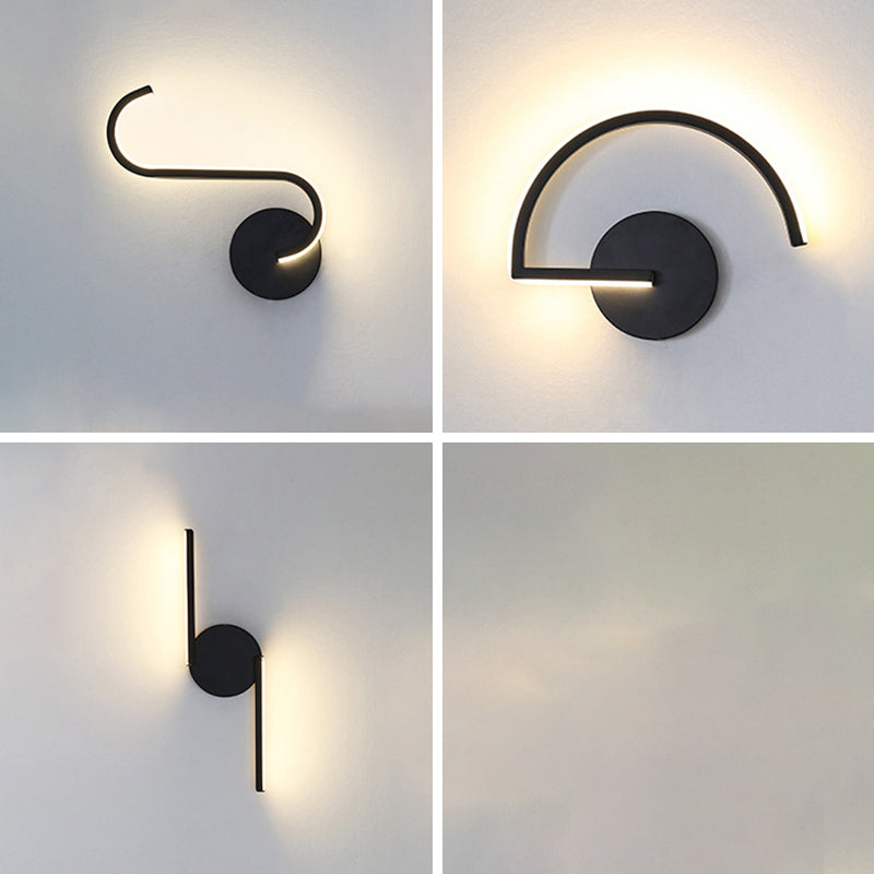Modern Style Metallic Wall Light Linear LED Wall Light Sconce for Bedroom