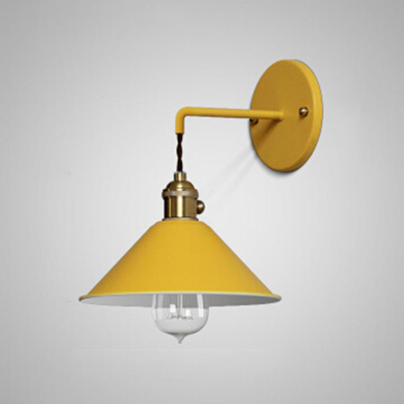 Nordic Style Wall Mount Light Cone Shape Colorful Wall Lamp for Living Room