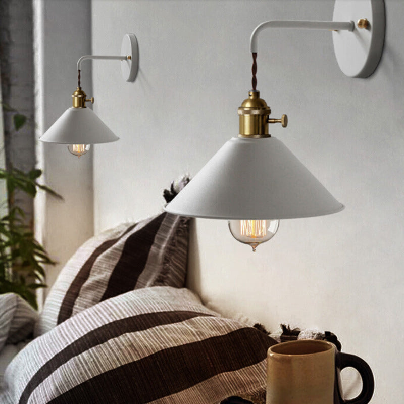 Nordic Style Wall Mount Light Cone Shape Colorful Wall Lamp for Living Room