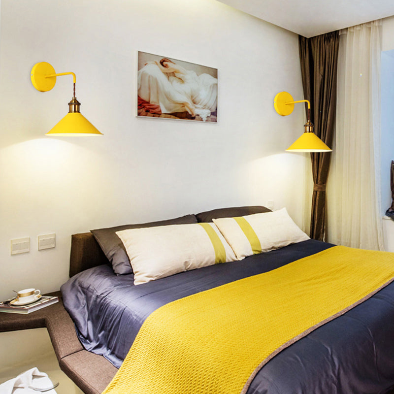 Nordic Style Wall Mount Light Cone Shape Colorful Wall Lamp for Living Room