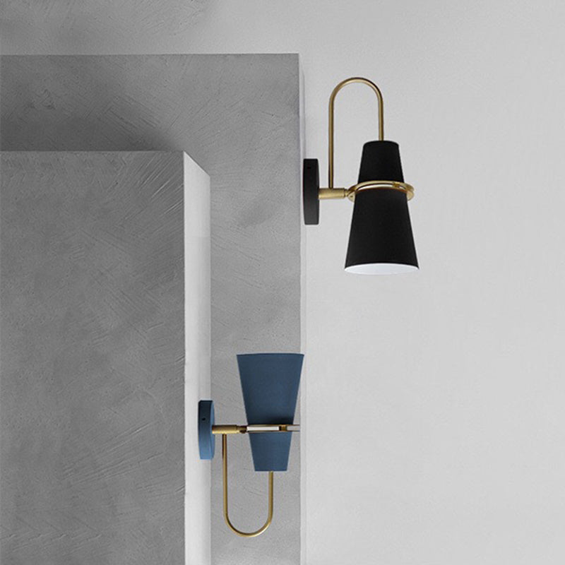 Nordic Style Iron Wall Mount Light Cylinder Shape Colorful Wall Lamp for Living Room