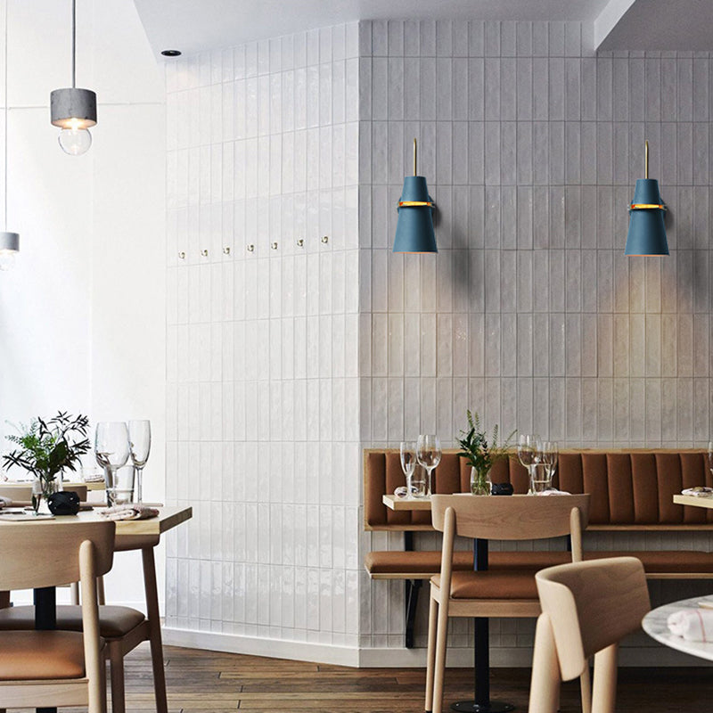 Nordic Style Iron Wall Mount Light Cylinder Shape Colorful Wall Lamp for Living Room