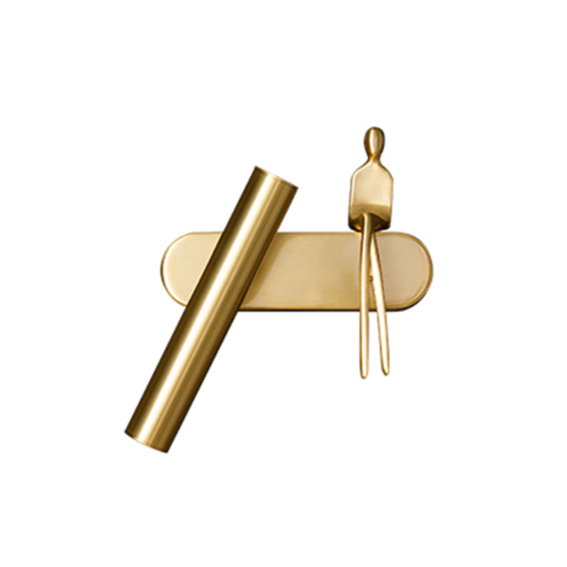 Nordic Style Copper Wall Light Cylinder Shape Wall Lamp for Bedroom (Included Doll)