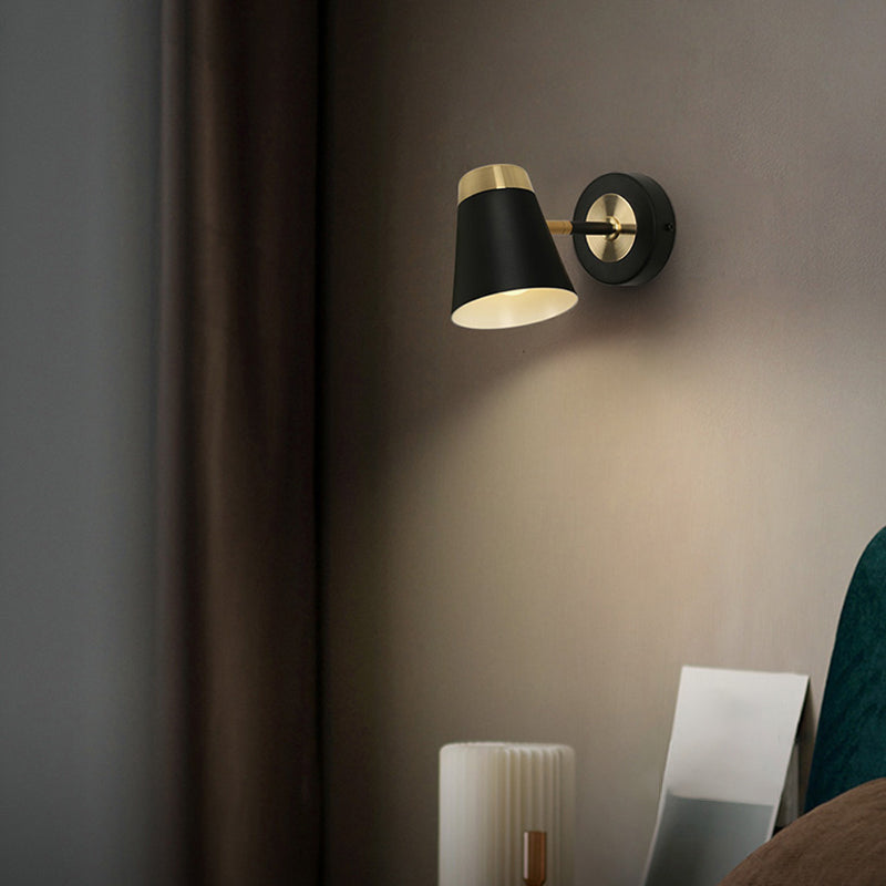Modern Simple Aluminum Wall Light Bell Shape Rotatable Wall Lamp for Living Room