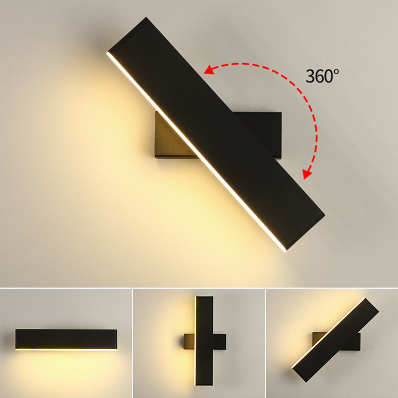 Nordic Style Metal Wall Light Rectangle Shape Rotatable Wall Lamp for Living Room
