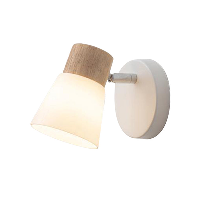 Modern Bell Vanity Wall Light Fixtures Wood Vanity Lights in White