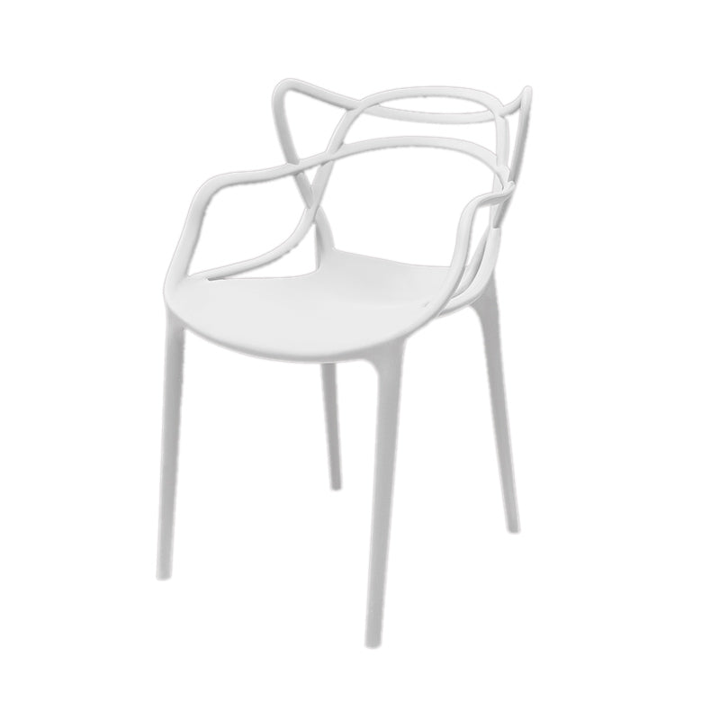Contemporary Style Armless Chair Plastic Open Back Side Chair for Dining Room