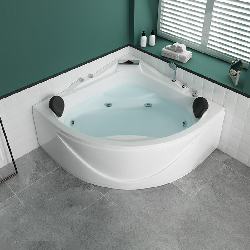 Bathroom Corner Bath Tub Acrylic Modern Bathtub with Drain and Overflow Trim