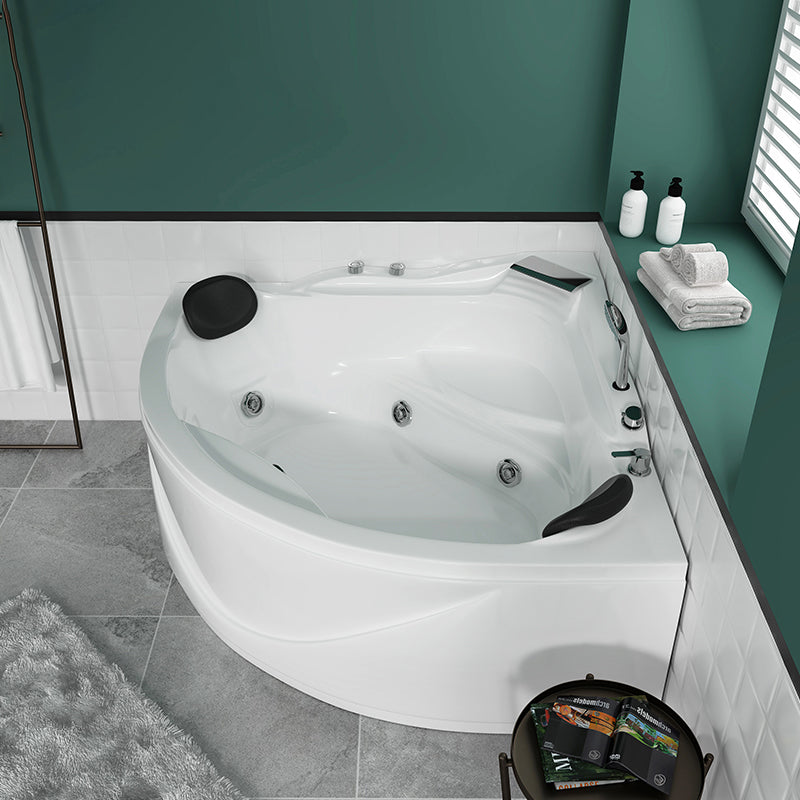 Bathroom Corner Bath Tub Acrylic Modern Bathtub with Drain and Overflow Trim