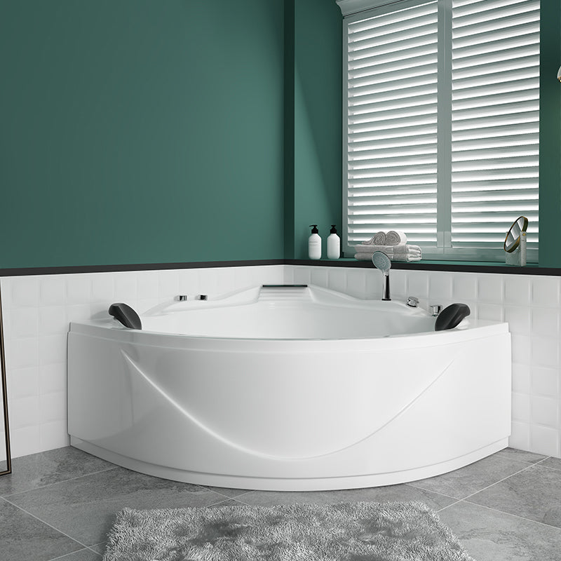 Bathroom Corner Bath Tub Acrylic Modern Bathtub with Drain and Overflow Trim