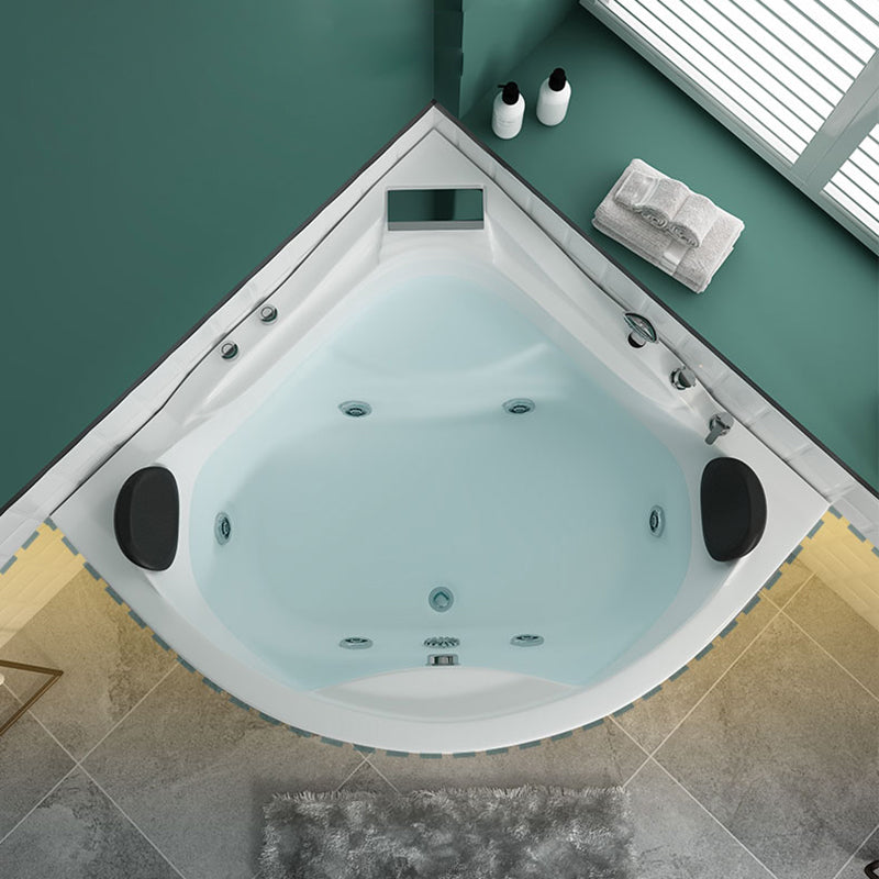 Bathroom Corner Bath Tub Acrylic Modern Bathtub with Drain and Overflow Trim