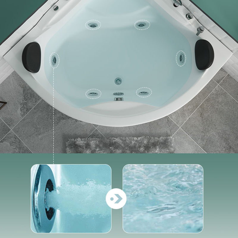 Bathroom Corner Bath Tub Acrylic Modern Bathtub with Drain and Overflow Trim