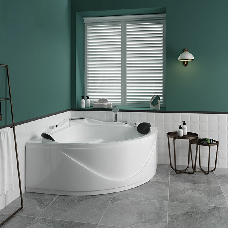Bathroom Corner Bath Tub Acrylic Modern Bathtub with Drain and Overflow Trim