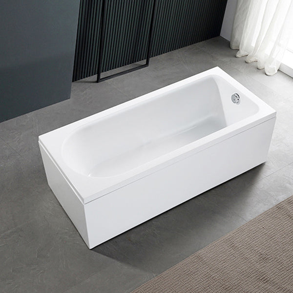 Modern Acrylic Home Bathtub Freestanding Rectangular Tub in White