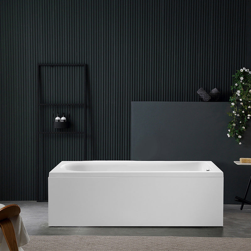 Modern Acrylic Home Bathtub Freestanding Rectangular Tub in White