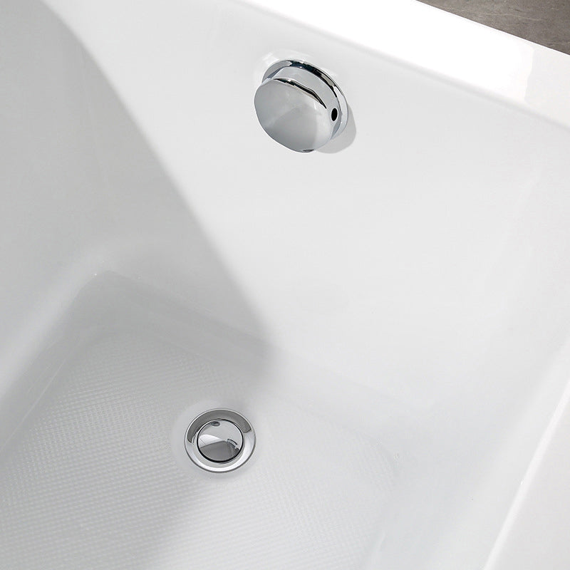 Modern Acrylic Home Bathtub Freestanding Rectangular Tub in White