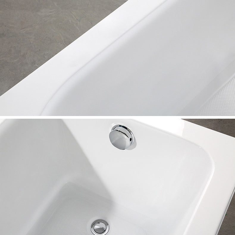 Modern Acrylic Home Bathtub Freestanding Rectangular Tub in White