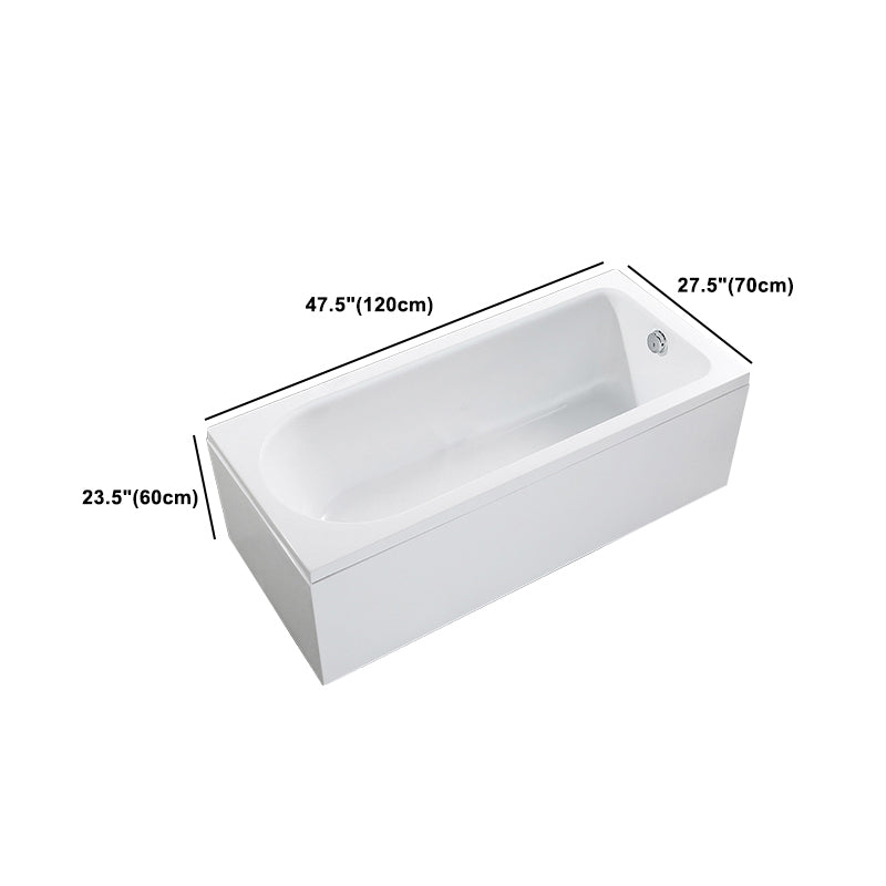 Modern Acrylic Home Bathtub Freestanding Rectangular Tub in White