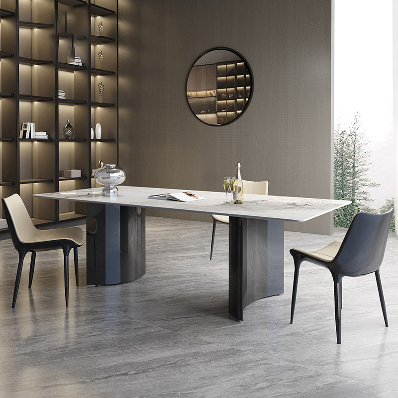 Modern 1/2/3/4/7 Pieces Rectangle Dining Set Sintered Stone Top Dinette Table Set