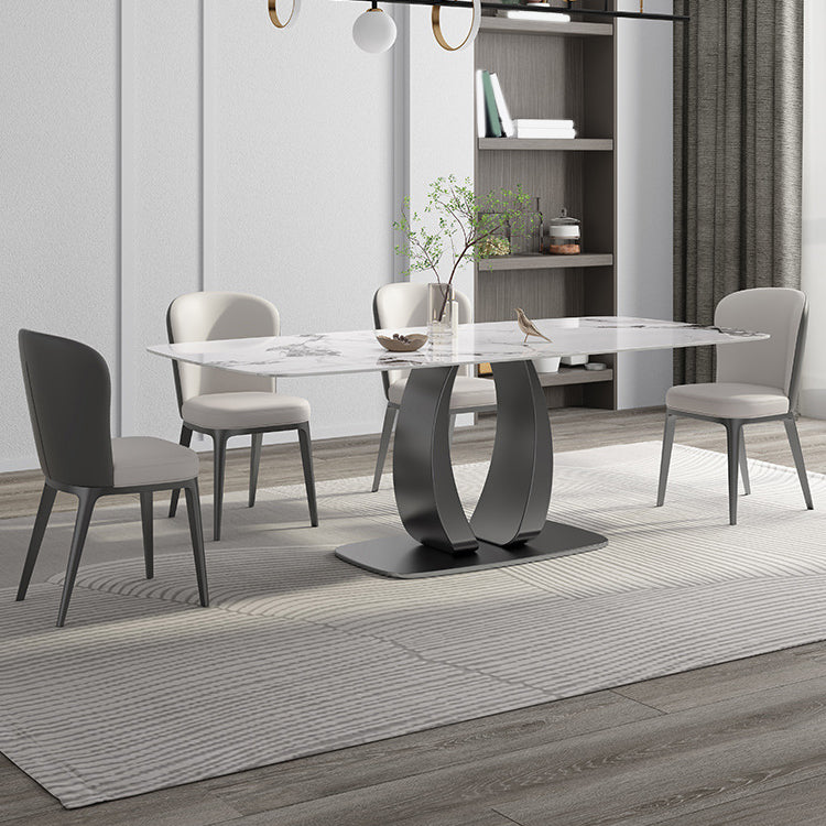Modern 1/2/5/7 Pieces Rectangle Dining Set Sintered Stone Top Dinette Table Set