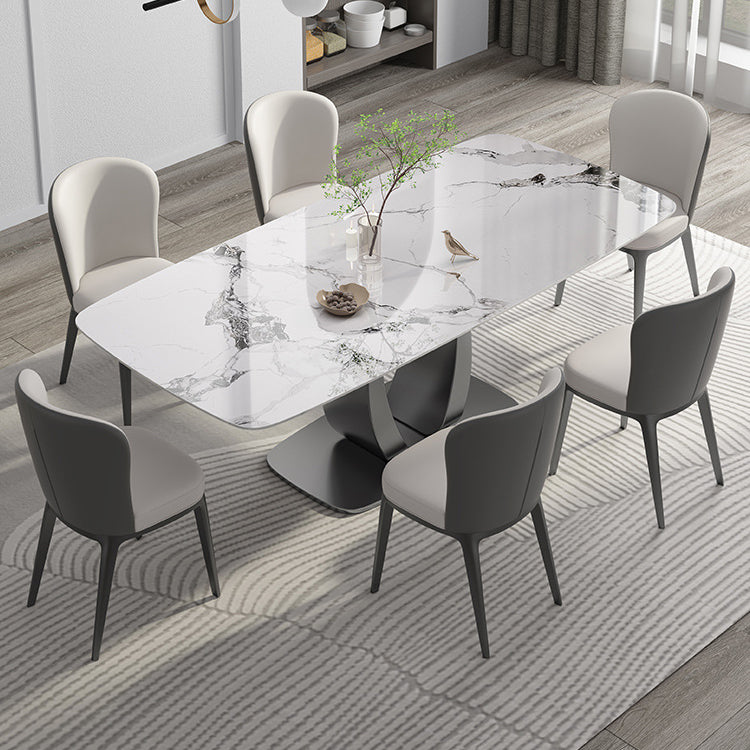 Modern 1/2/5/7 Pieces Rectangle Dining Set Sintered Stone Top Dinette Table Set