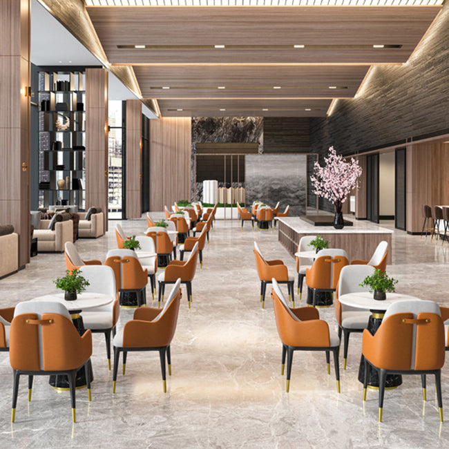 Glam Style Faux Marble Dining Set Round 1/4/5 Pieces Dining Set for Home Use