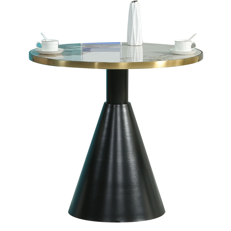 Glam Style Faux Marble Dining Set Round 1/3/4/5 Pieces Dining Set for Home Use