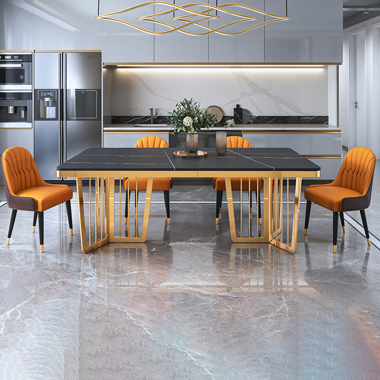 Glam Style Rectangle Table Set 1/2/5/7 Pieces Dining Set for Kitchen