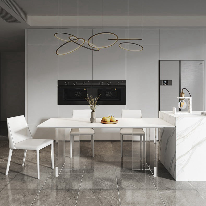 Contemporary Style Rectangle Table Set 1/4/7 Pieces Dining Set for Kitchen