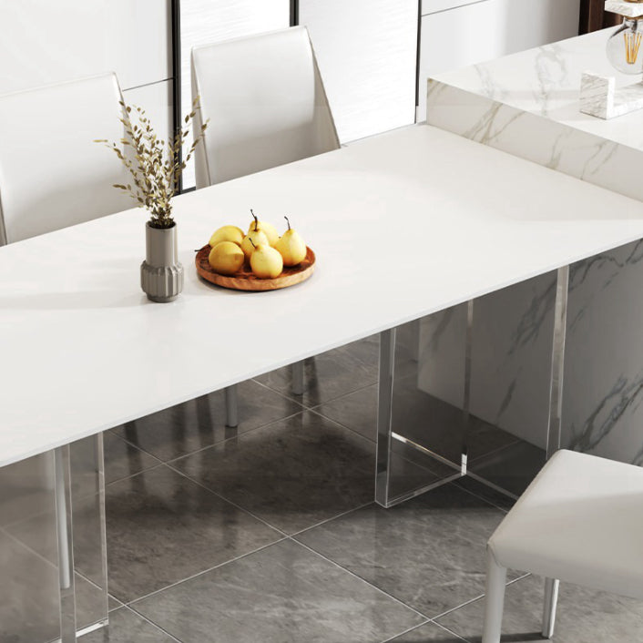 Contemporary Style Rectangle Table Set 1/4/7 Pieces Dining Set for Kitchen