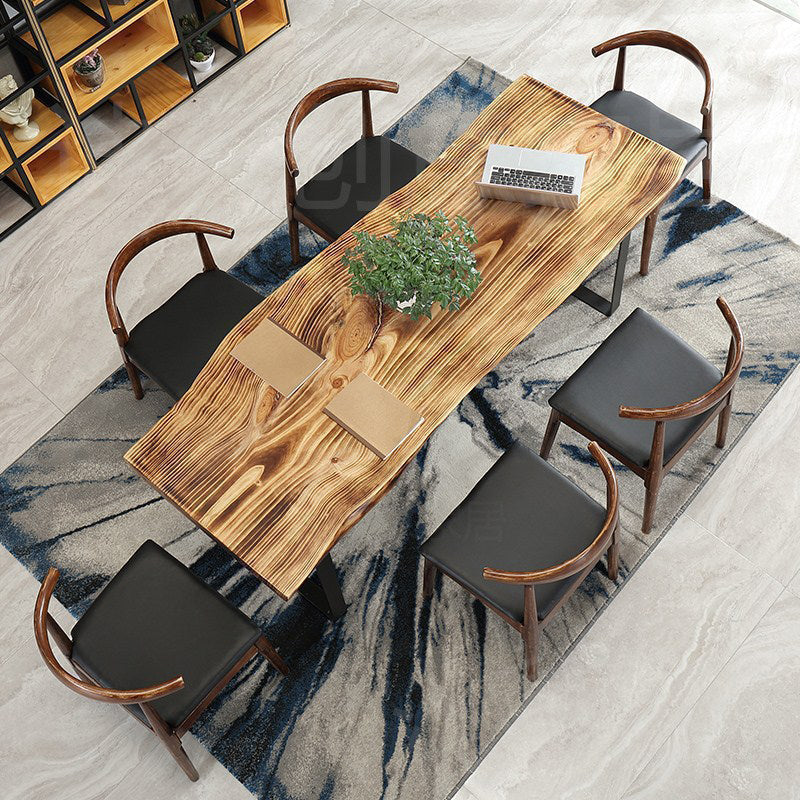 Industrial Style Rectangle Wood Table Set 1/2/7 Pieces Dining Set for Kitchen