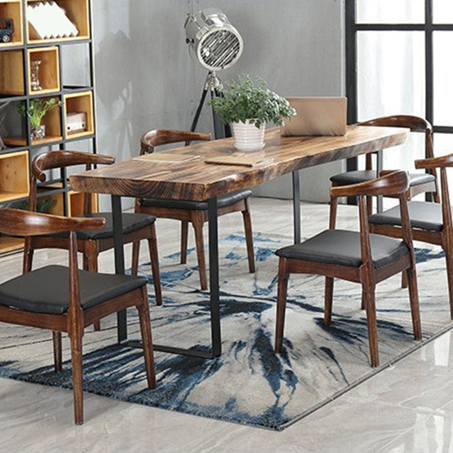 Industrial Style Rectangle Wood Table Set 1/2/7 Pieces Dining Set for Kitchen