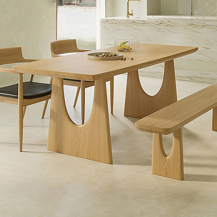 1/2/4/5/7 Pieces Rectangle Dining Set Solid Wood Dining Table with Wooden Chairs